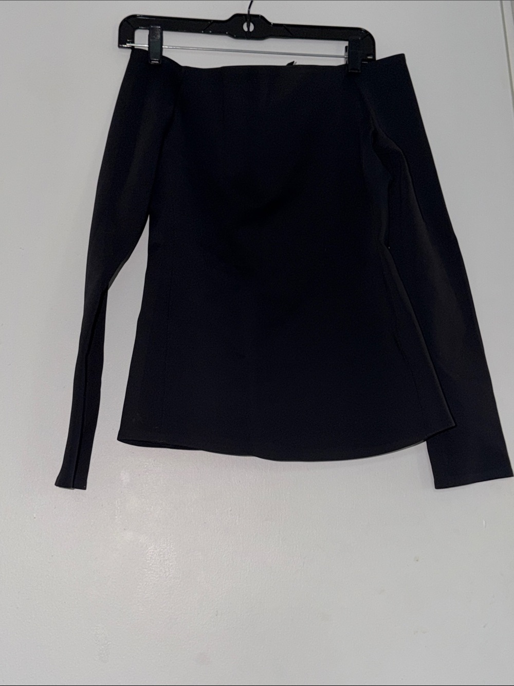 Theory Black Off-Shoulder Long Sleeve Top